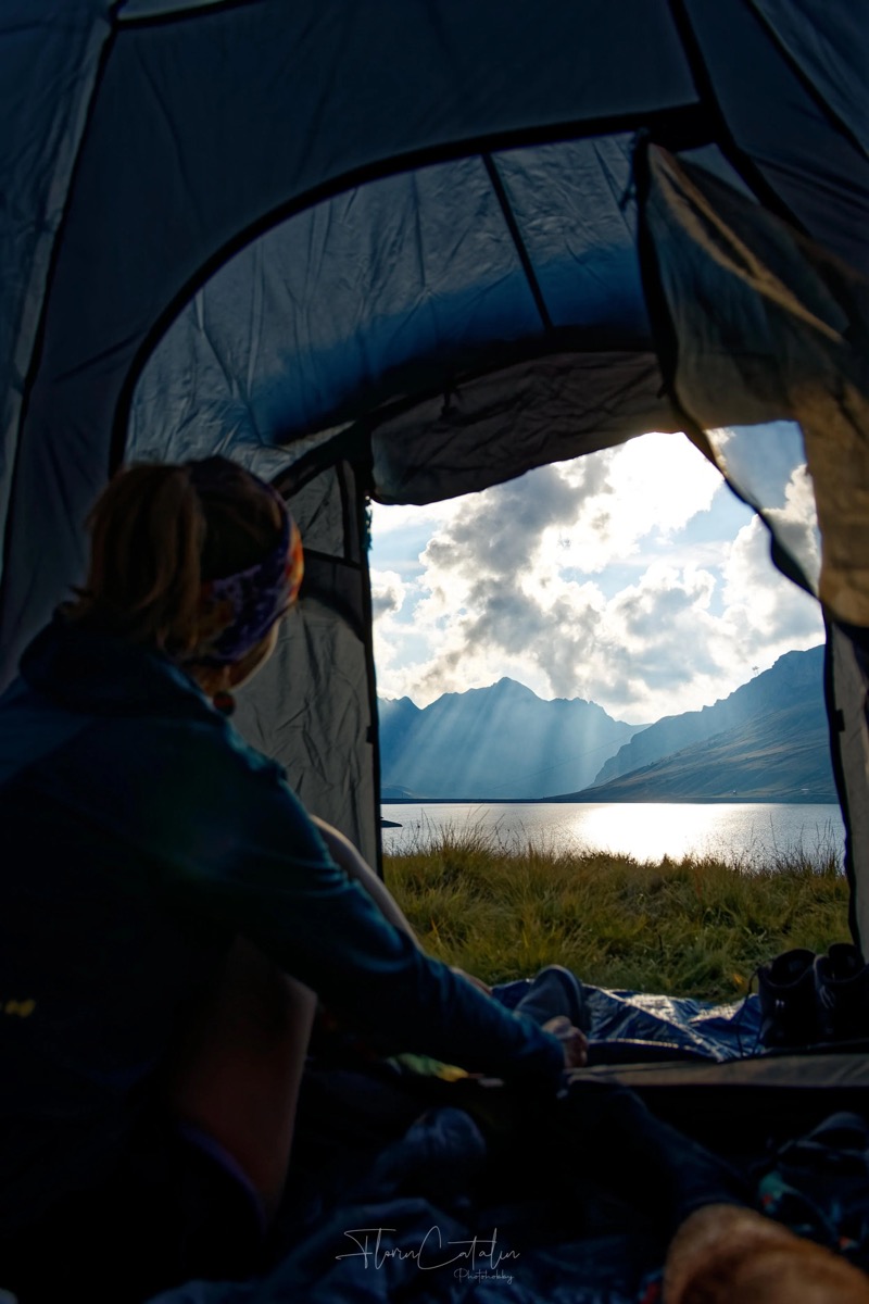 Blick aus dem Zelt am Tannensee