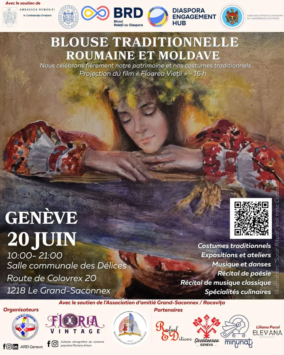 Ziua Iei 2026 Genf – Blouse Traditionnelle Roumaine et Moldave, 20. Juni, Salle communale des Délices