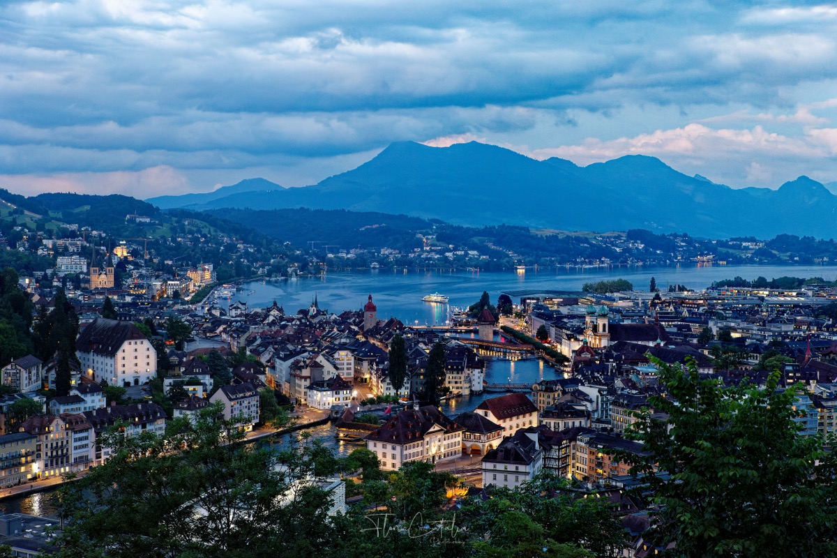 Château Gütsch Luzern – Panorama über die Altstadt